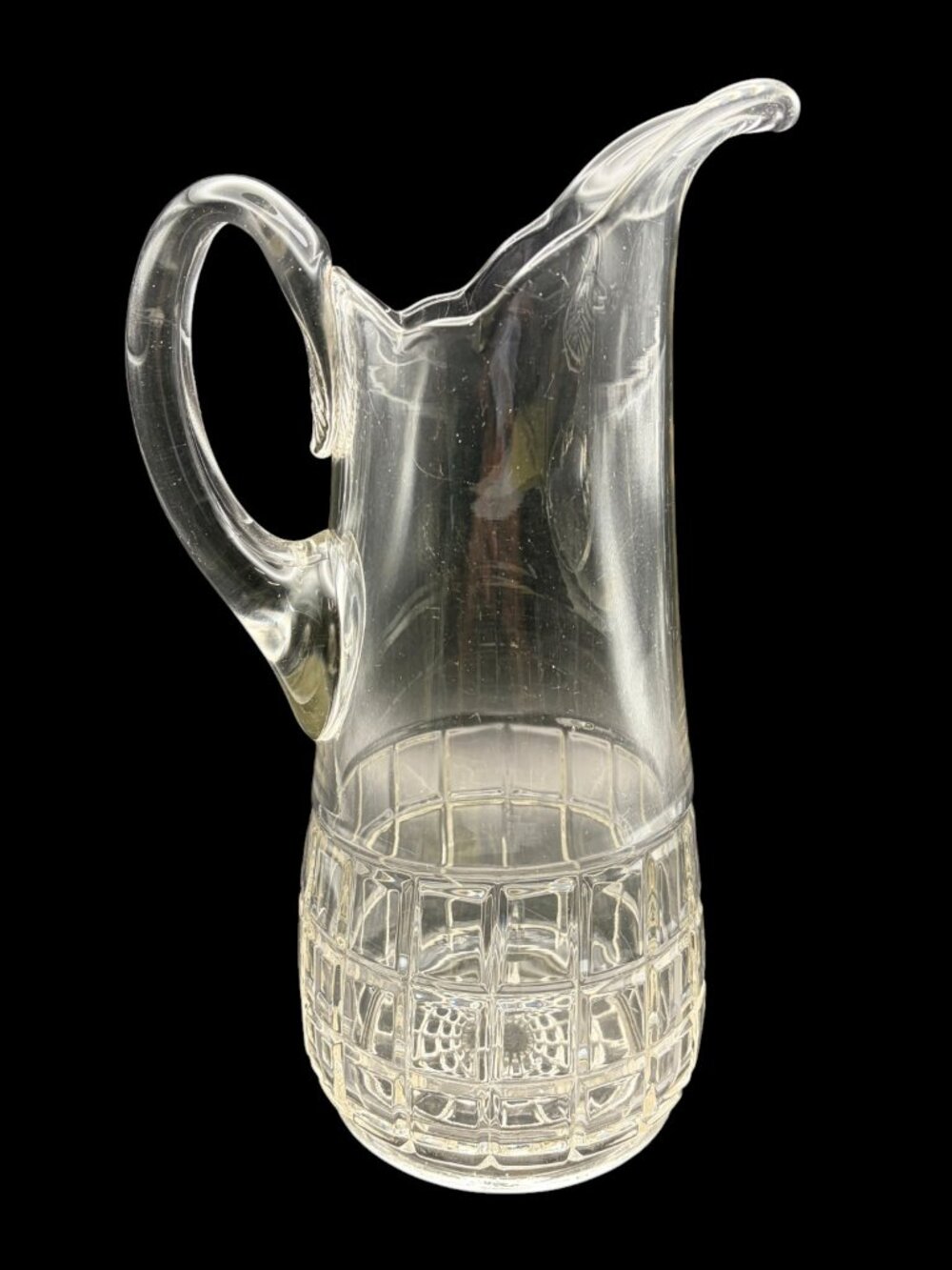 Vintage Imperial Glass "Beaded Block" Clear Glass Water Pitcher – Art Deco 1920s - Picture 2 of 8